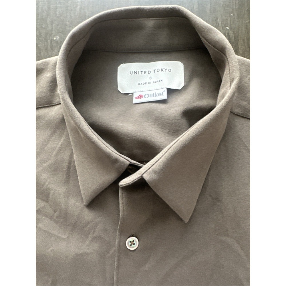 UNITED TOKYO Long Sleeve Shirt Outlast Men's Size 3 Made in Japan Alkita - Picture 2 of 7